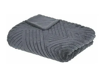 Plaid en Fourrure Gris Foncé motif en relief 180 x 230 cm