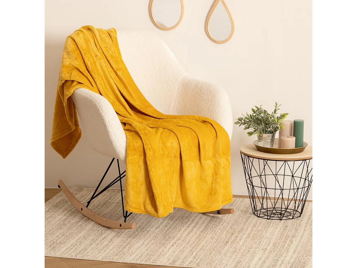 Plaid Flanelle Ocre 125 x 150 cm