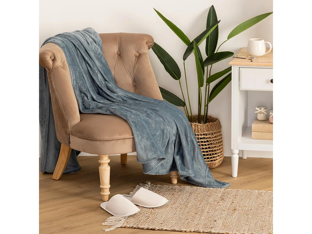 Manta polar Atmosphera poliéster azul 130x180 cm