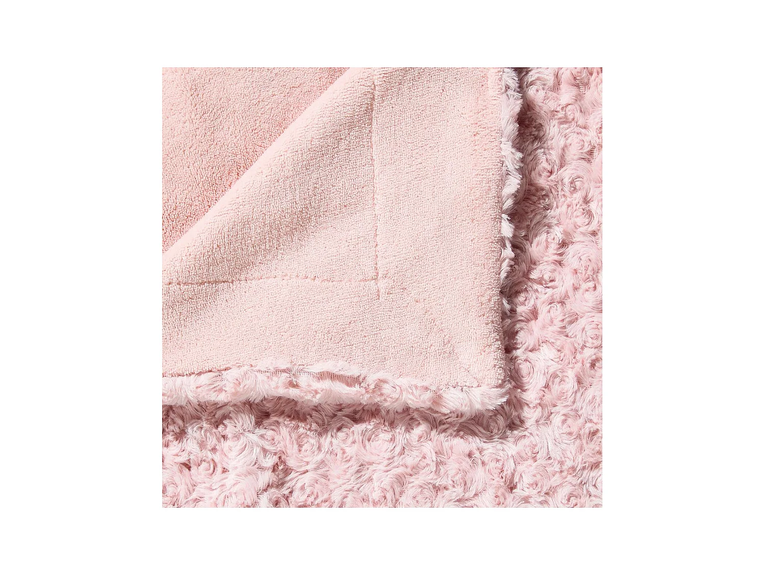 Plaid Rose Fourrure Bouclée 180 x 230 cm