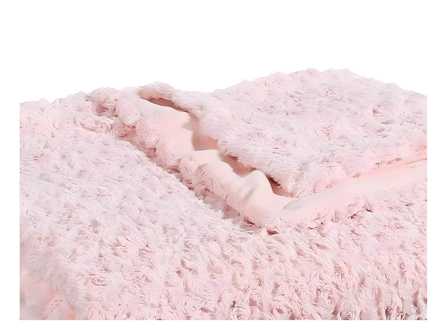 Plaid Rose Fourrure Bouclée 180 x 230 cm