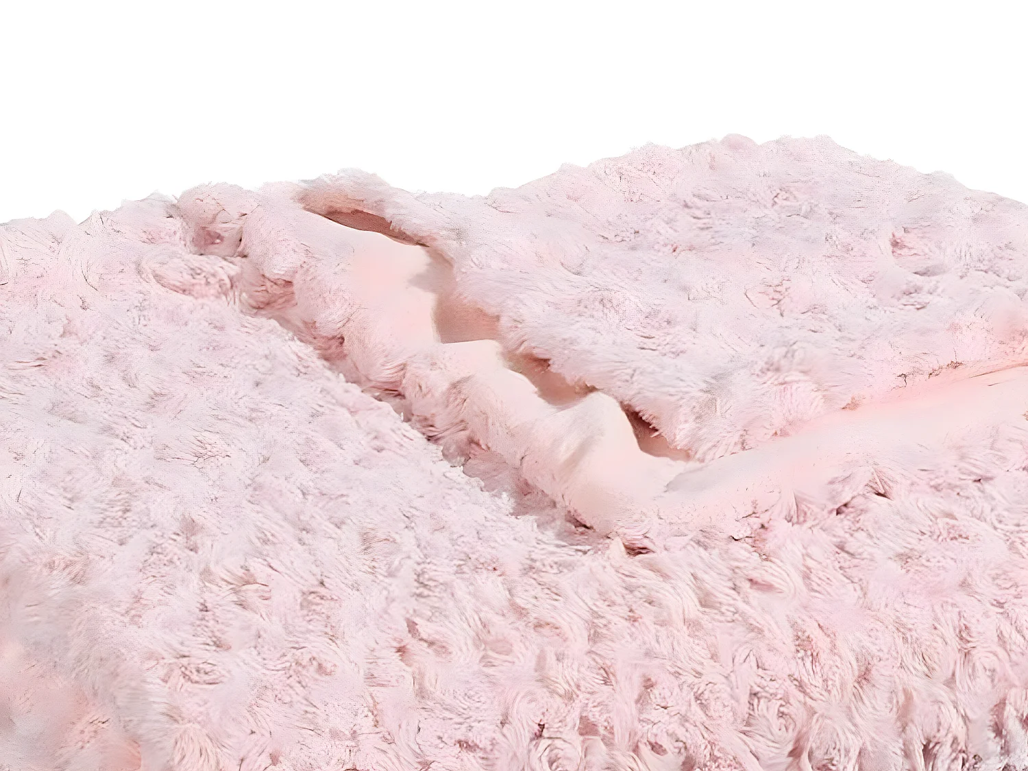 Plaid Rose Fourrure Bouclée 180 x 230 cm