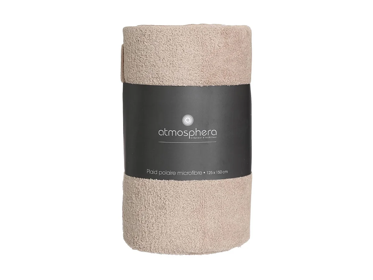 Plaid Microfibre Beige lin 125 x 150 cm