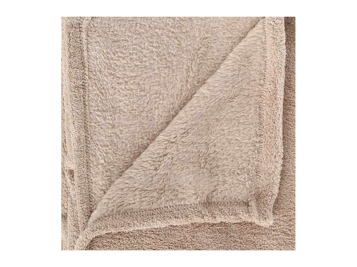 Plaid Microfibre Beige lin 125 x 150 cm