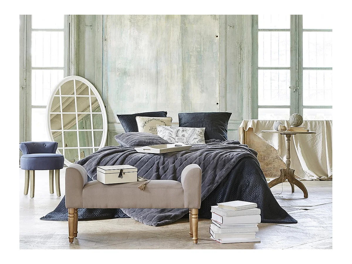 Plaid Fourrure Manoir Gris foncé 180 x 230 cm