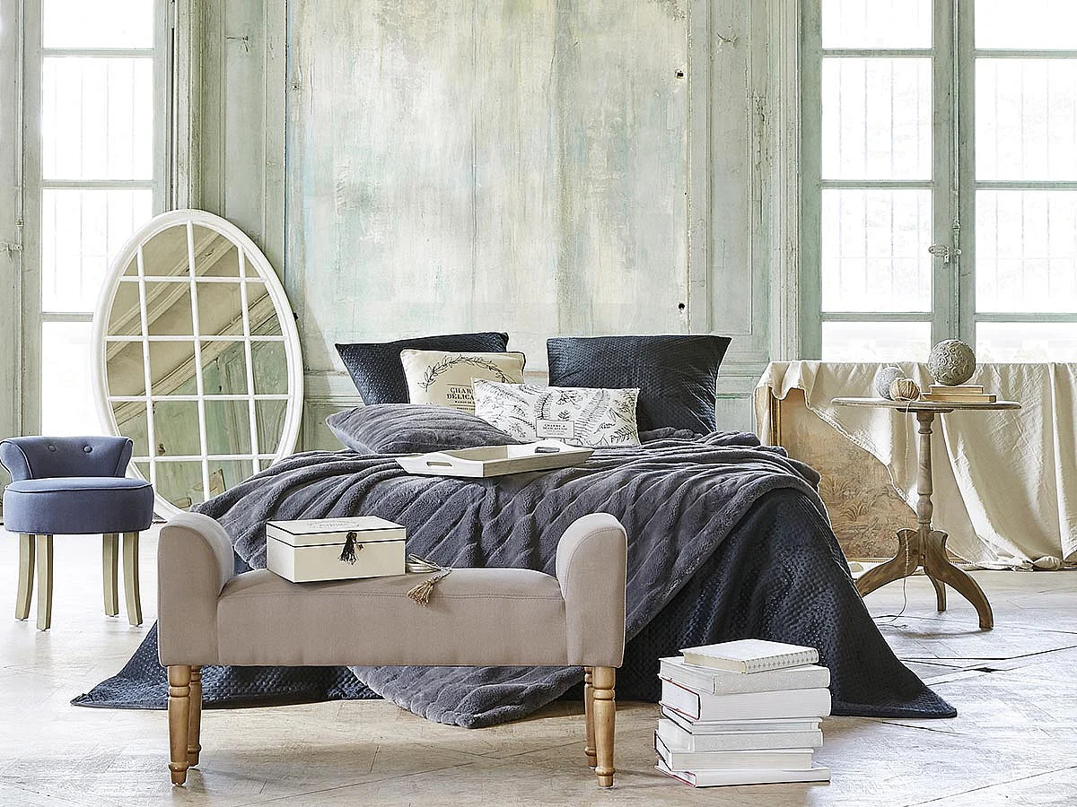 Plaid Fourrure Manoir Gris foncé 180 x 230 cm