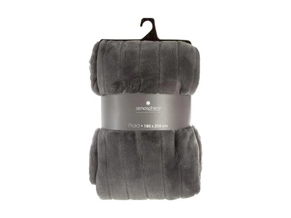 Plaid Fourrure Manoir Gris foncé 180 x 230 cm