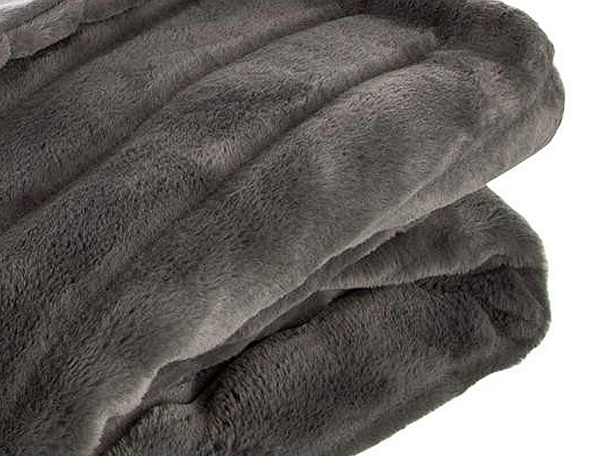 Plaid Fourrure Manoir Gris foncé 180 x 230 cm