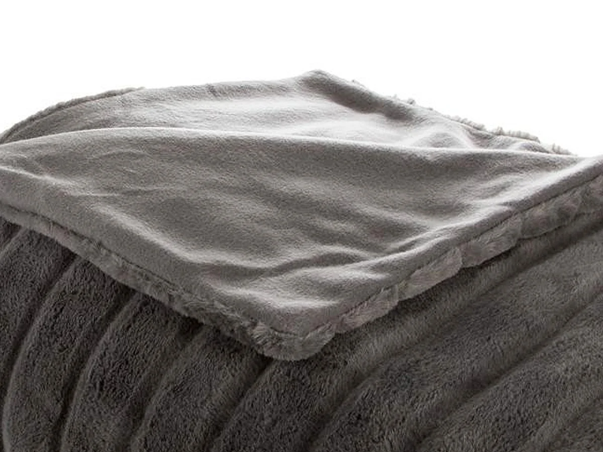 Plaid Fourrure Manoir Gris foncé 180 x 230 cm