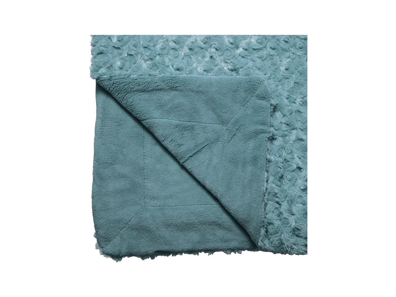 Karierte Dunkelblaue Plaid mit Lockigem Fell 120 x 160 cm