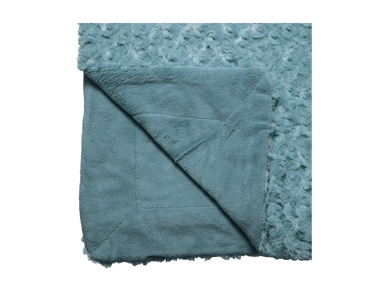 Plaid Bleu orage en Fourrure bouclée  120 x 160 cm