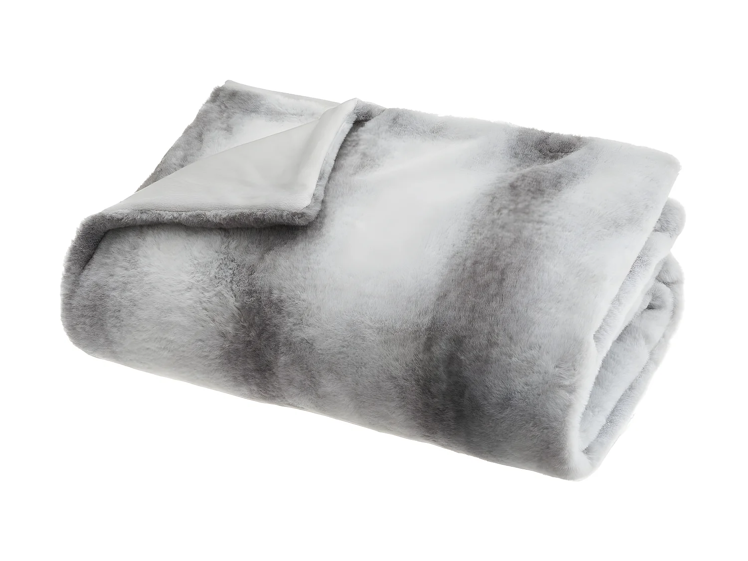 Plaid en Fourrure Bicolore Grise 130 x 160 cm