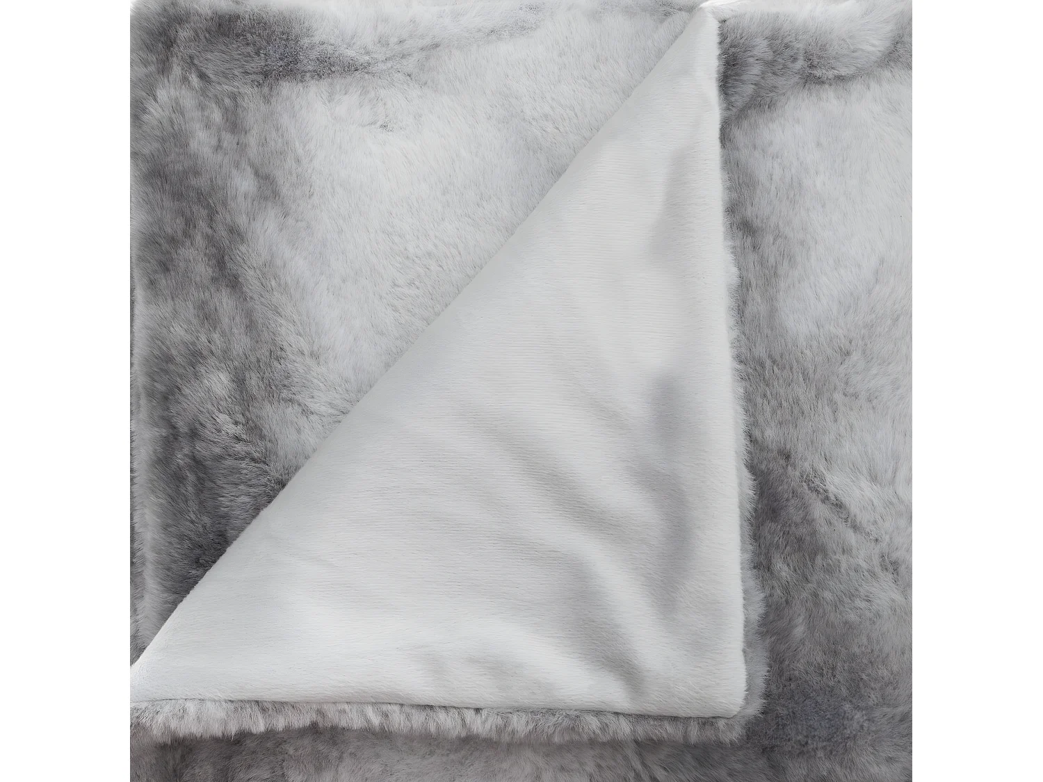 Plaid en Fourrure Bicolore Grise 130 x 160 cm