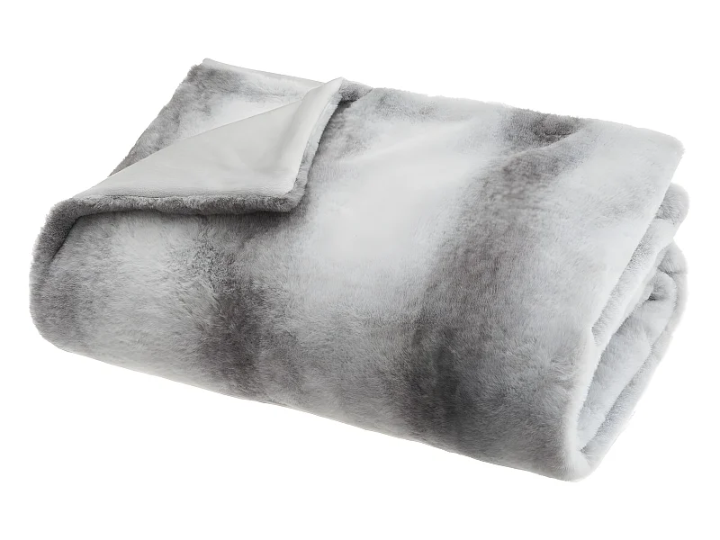 Plaid en Fourrure Bicolore Grise 130 x 160 cm