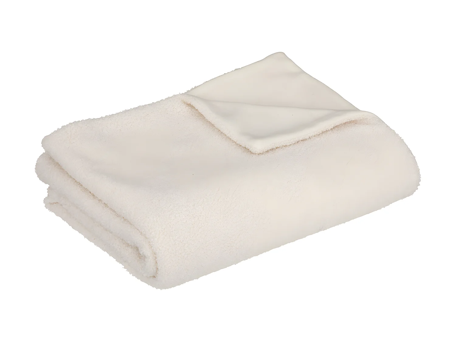 Plaid en fourrure bouclée Blanc Ivoire 120 x 160 cm