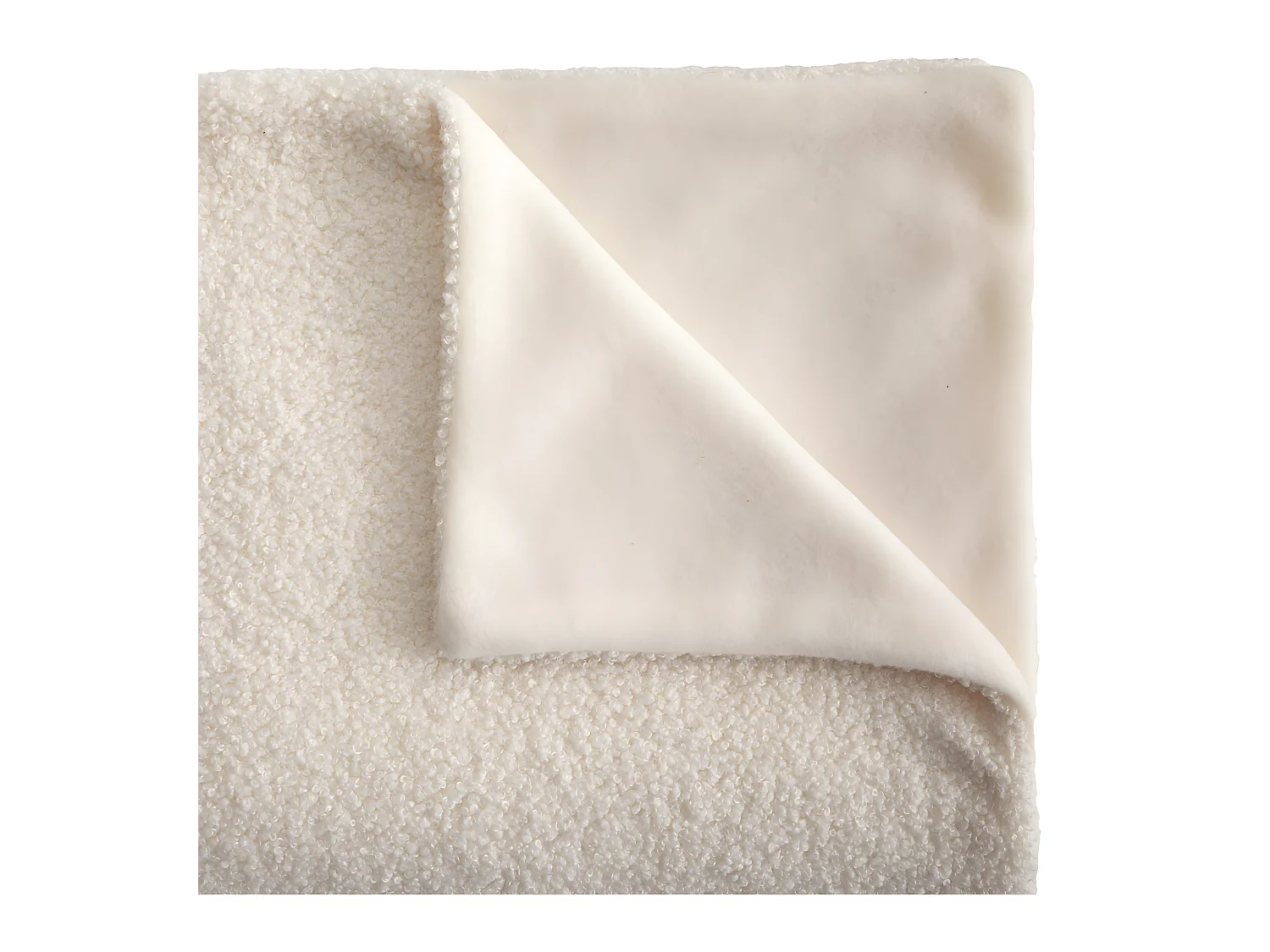 Plaid en fourrure bouclée Blanc Ivoire 120 x 160 cm