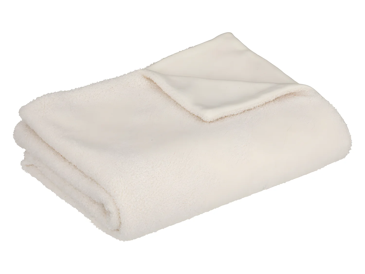 Plaid en fourrure bouclée Blanc Ivoire 120 x 160 cm