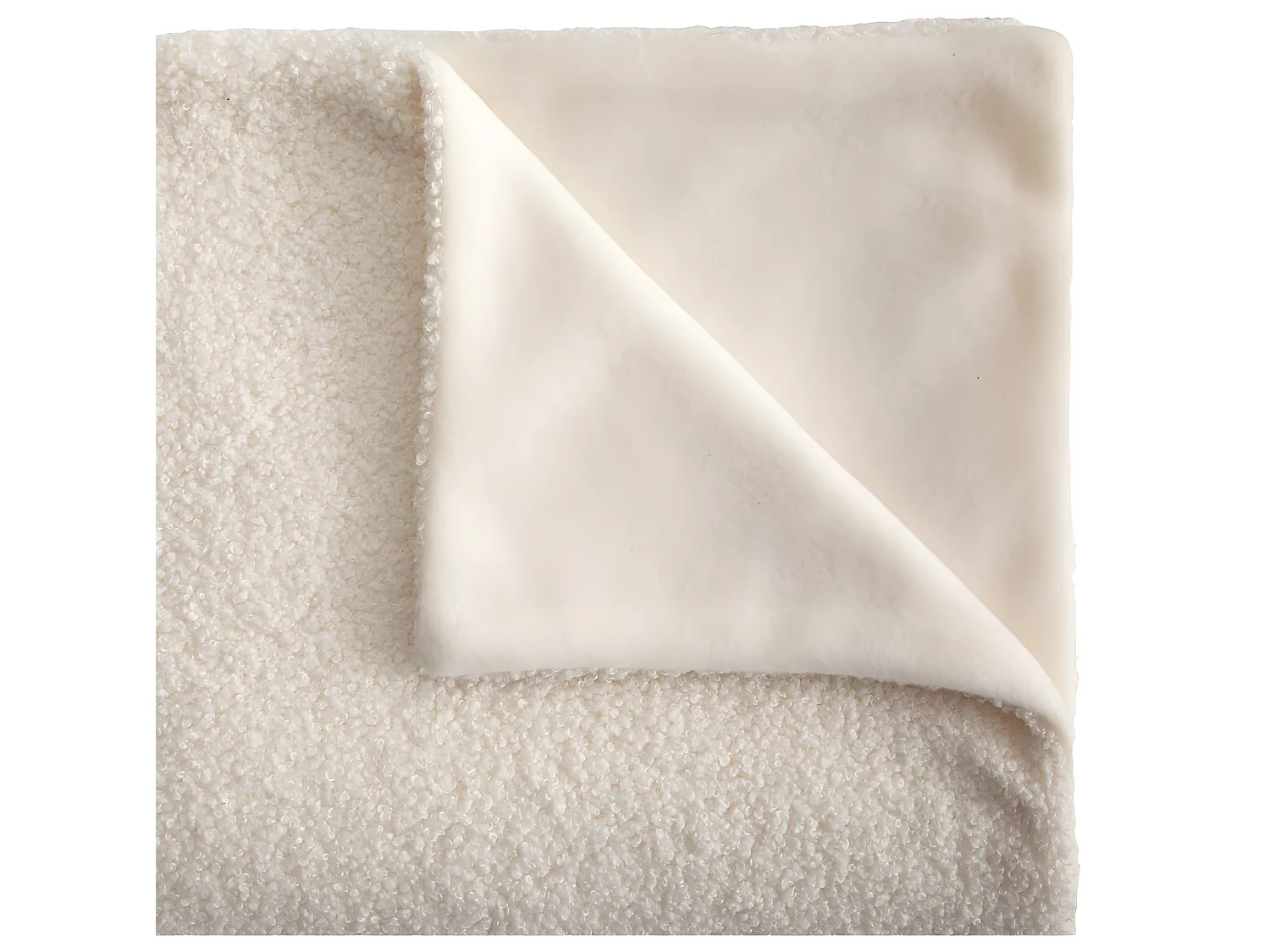 Plaid en fourrure bouclée Blanc Ivoire 120 x 160 cm