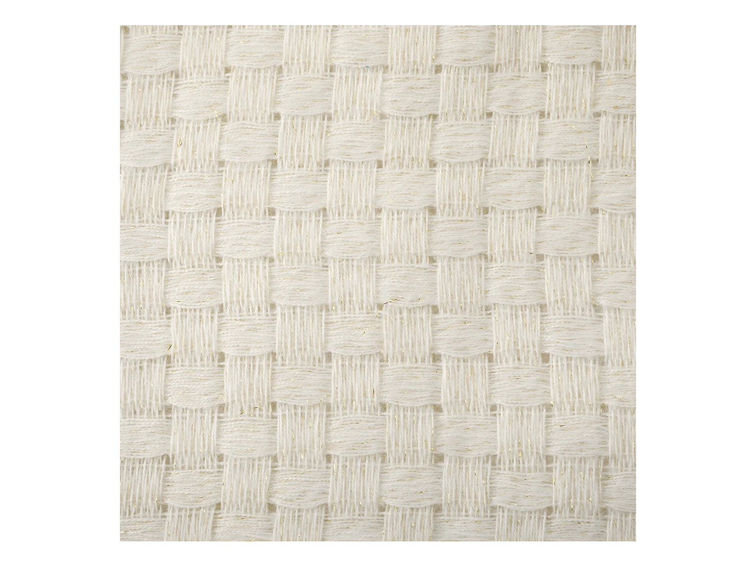 Plaid Ivoire  façon Tricot Maille fintion Franges 130 x 180 cm