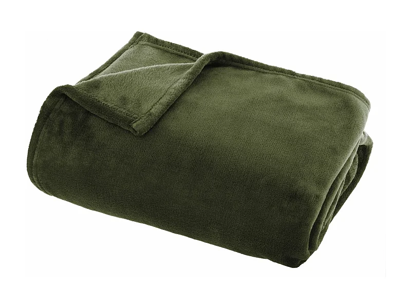 Plaid Flanelle Vert kaki 125 x 150 cm