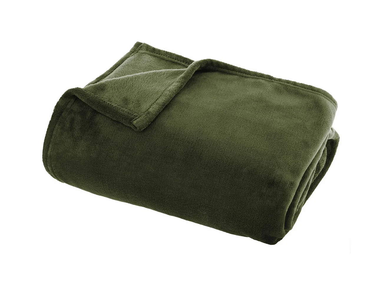 Plaid Flanelle Vert kaki 125 x 150 cm