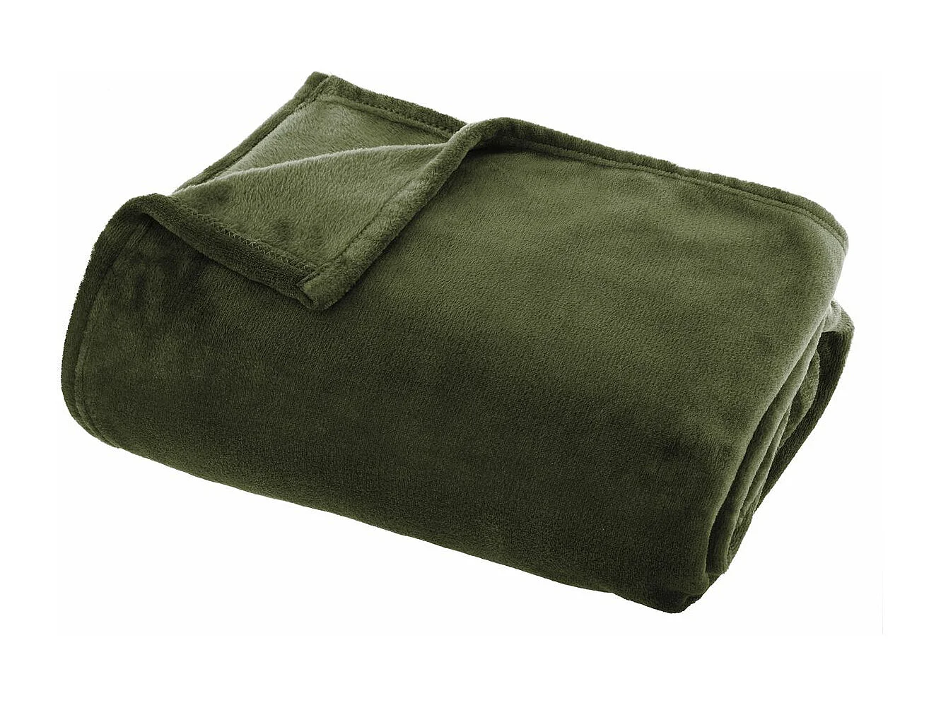 Plaid Flanelle Vert kaki 125 x 150 cm