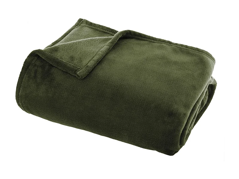 Plaid Flanelle Vert kaki 125 x 150 cm