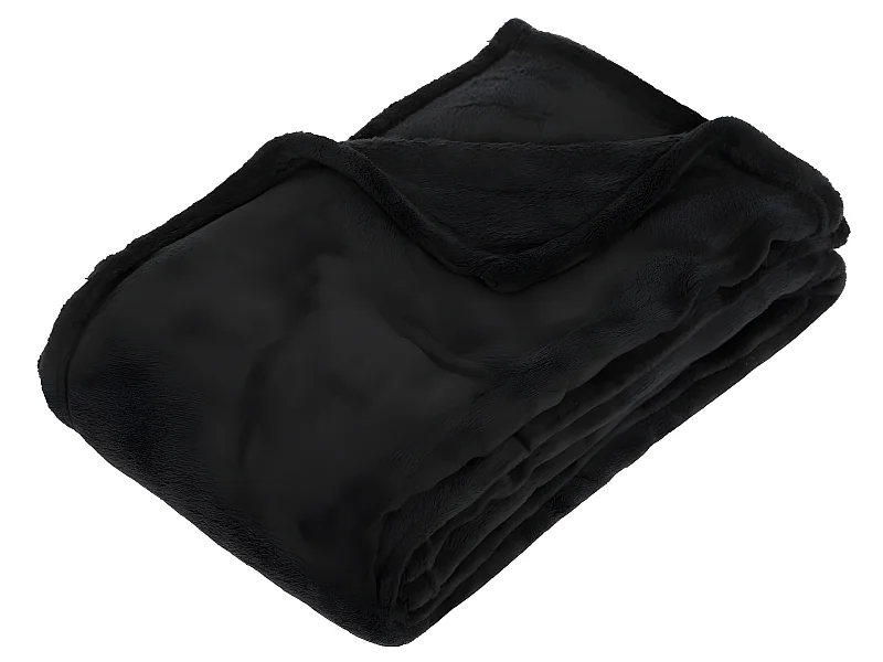 Plaid Microfibre Noir 125 x 150 cm