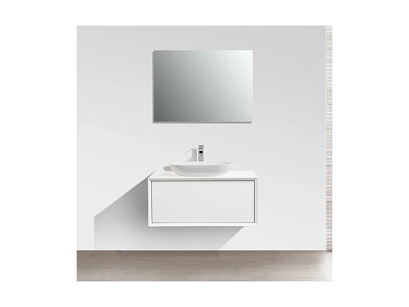 Mueble de baño MONTADO 90cm PALIO, blanco mate