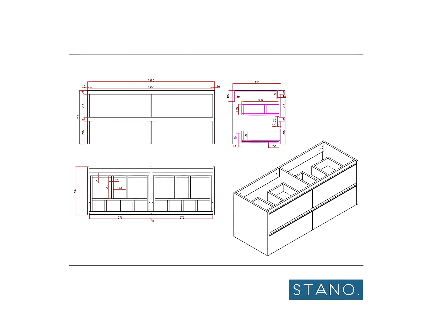Mueble lavabo + lavabo doble 120 cm FORTINA roble claro