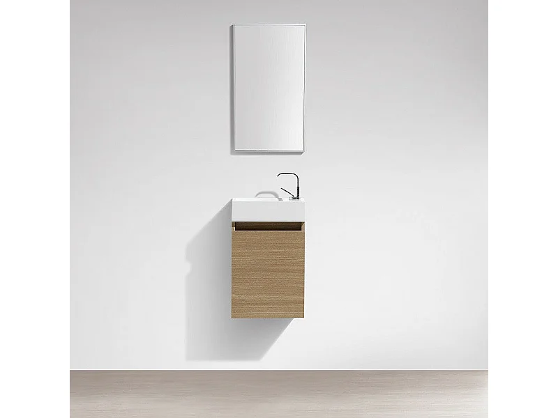 Meuble lave-main salle de bain design SIENA largeur 40 cm chêne clair texturé