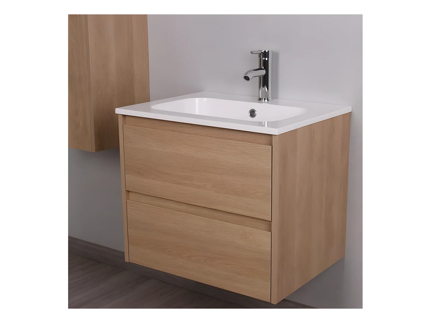 Mueble lavabo + lavabo 60 cm FORTINA roble claro