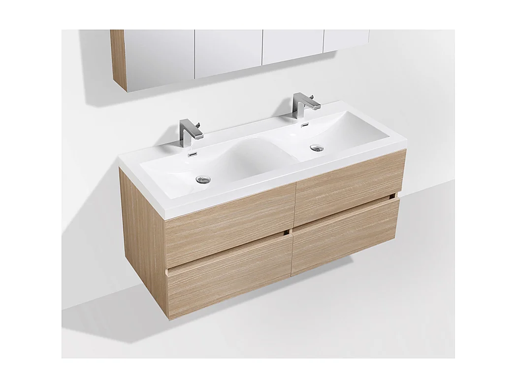 Mueble lavabo + lavabo 144cm MONTADO SIENA Blanco Lacado
