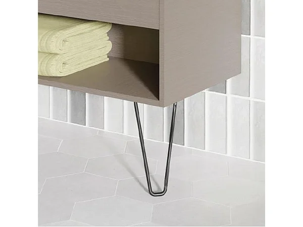 Meuble salle de bain avec vasque posée YOKO TOP  fumé sablé 80 cm Gris  Miroir non inclus