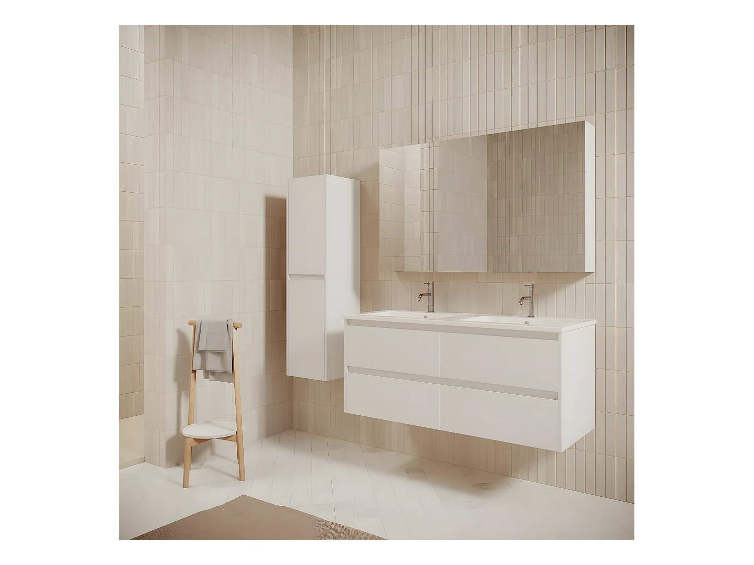 Waschtisch mit Unterschrank FORTINA 120 cm weiß