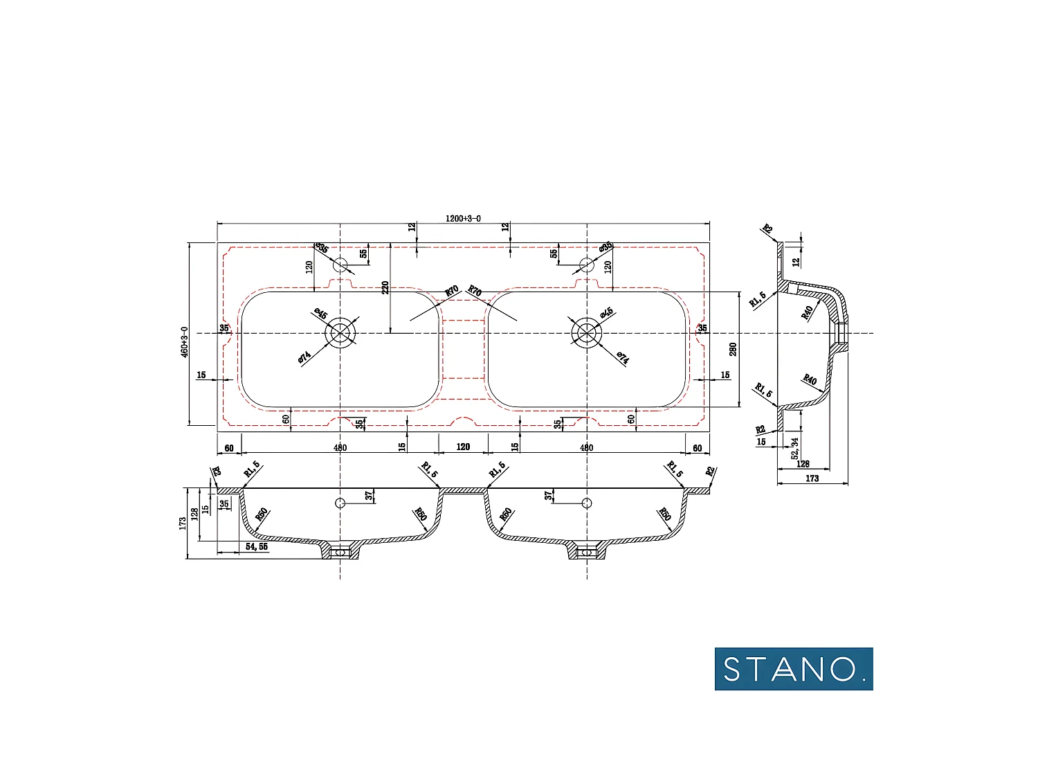 Waschtisch mit Unterschrank FORTINA 120 cm weiß