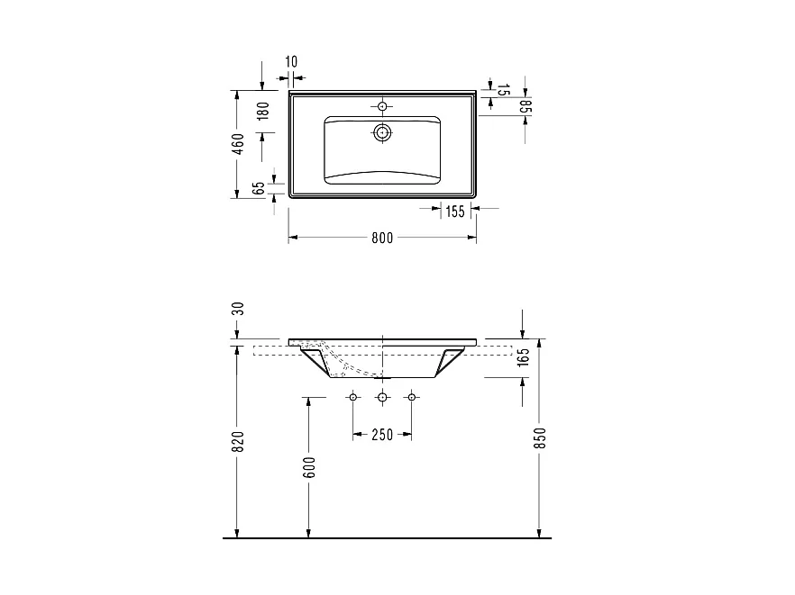 Meuble salle de bain design simple vasque MESSINA largeur 80 cm noyer