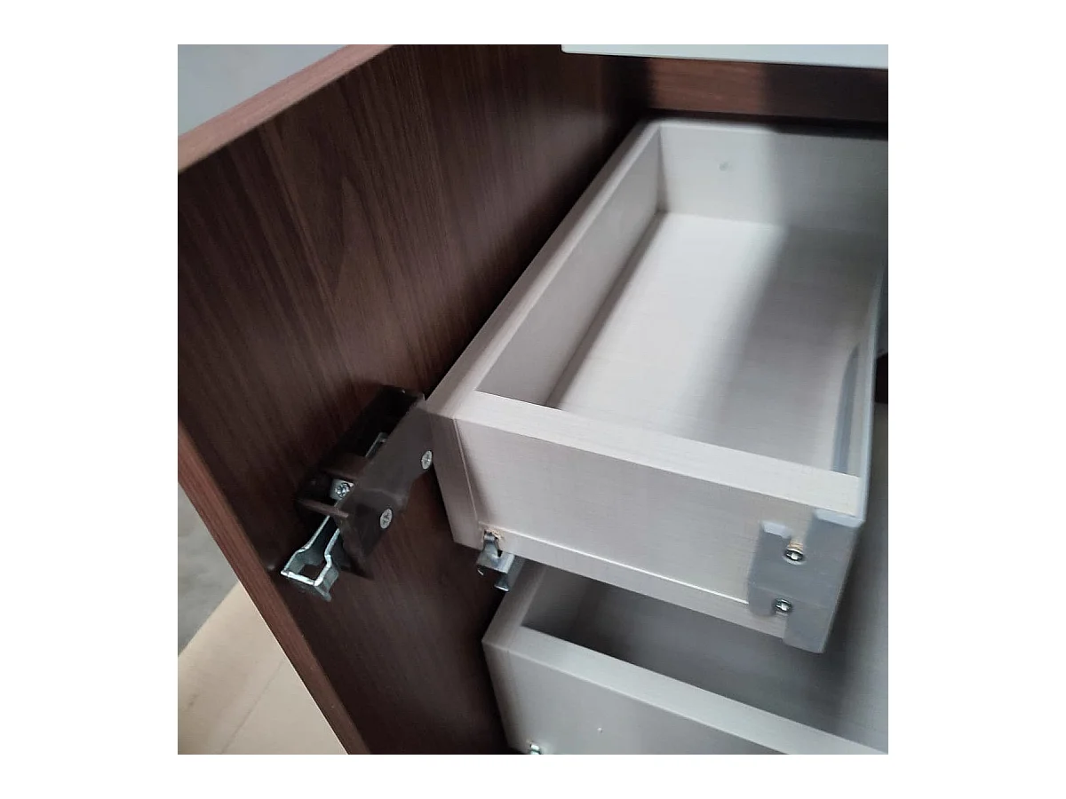 Meuble salle de bain design simple vasque MESSINA largeur 80 cm noyer