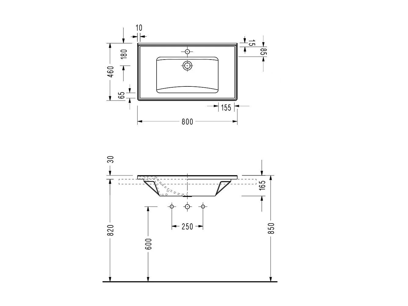 Lavabo con mueble MESSINA 80 cm nogal