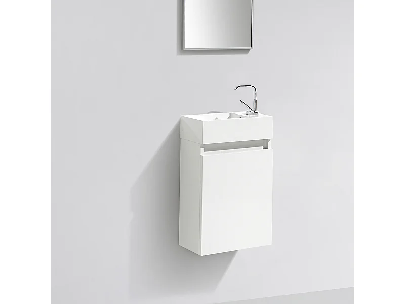 Meuble lave-main salle de bain design SIENA largeur 40 cm blanc laqué