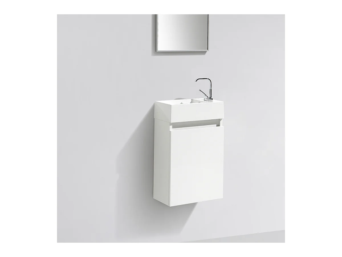 Meuble lave-main salle de bain design SIENA largeur 40 cm blanc laqué