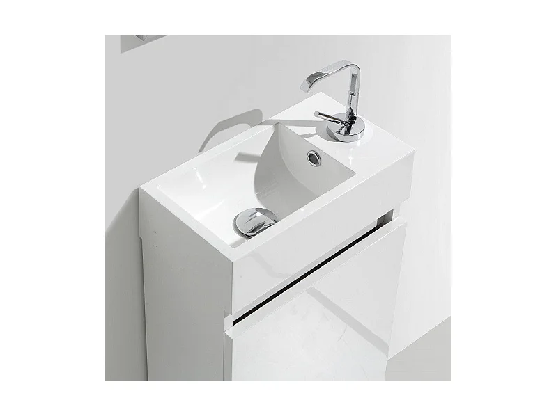 Meuble lave-main salle de bain design SIENA largeur 40 cm blanc laqué