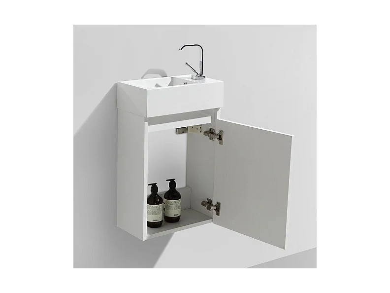 Meuble lave-main salle de bain design SIENA largeur 40 cm blanc laqué