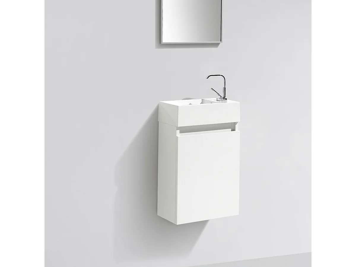 Meuble lave-main salle de bain design SIENA largeur 40 cm blanc laqué