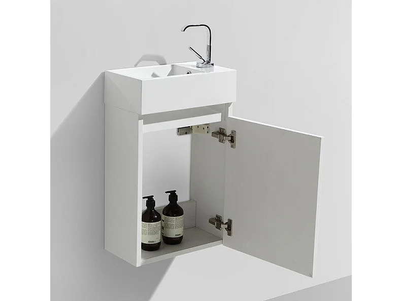 Meuble lave-main salle de bain design SIENA largeur 40 cm blanc laqué