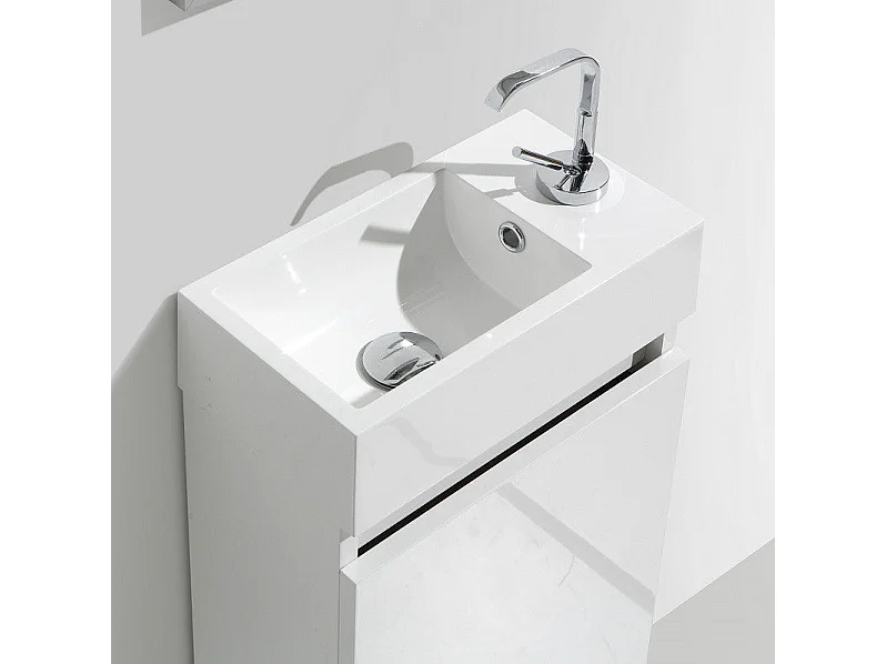Meuble lave-main salle de bain design SIENA largeur 40 cm blanc laqué