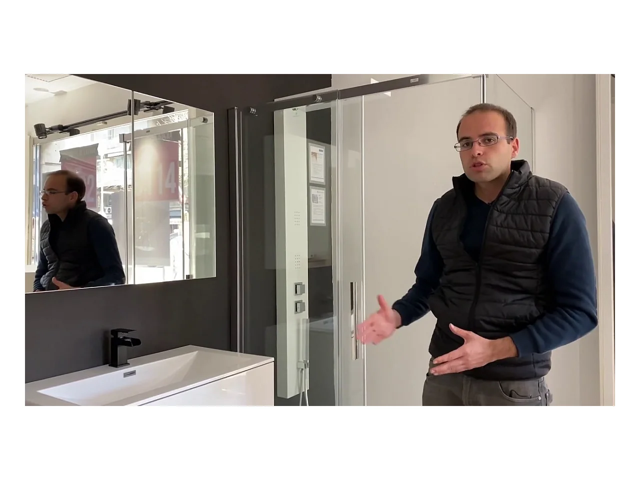 Meuble salle de bain design simple vasque SIENA largeur 80 cm noyer