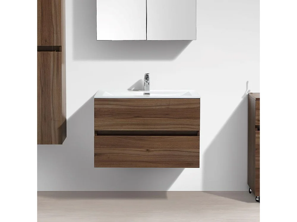 Mueble lavabo + lavabo 80cm MONTADO SIENA Nogal