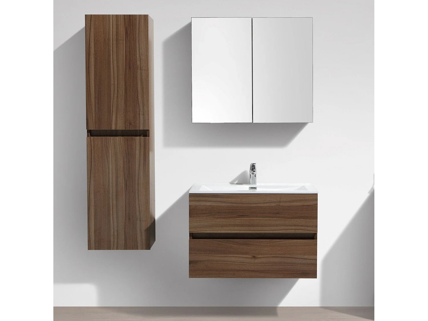 Mueble lavabo + lavabo 80cm MONTADO SIENA Nogal