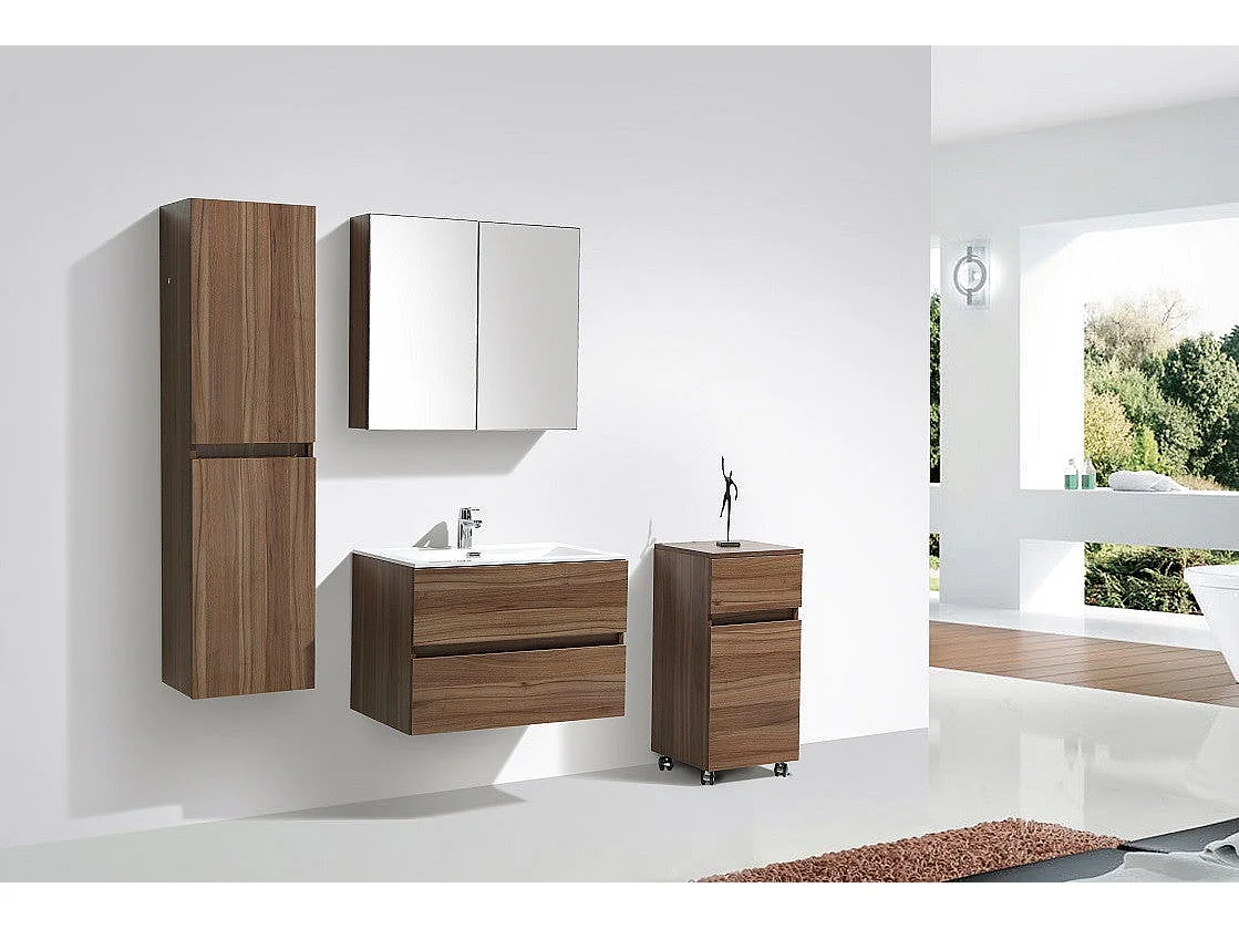Mueble lavabo + lavabo 80cm MONTADO SIENA Nogal